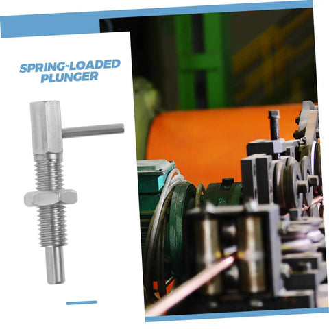 Tough Stainless Steel L Shaped Lock Stop Pin Secure Cabinet Appliance Latch Pin With Easy Slide Handle For Heavy Duty Industrial Automotive Tasks And No Sweat Install with spring-loaded mechanism.
