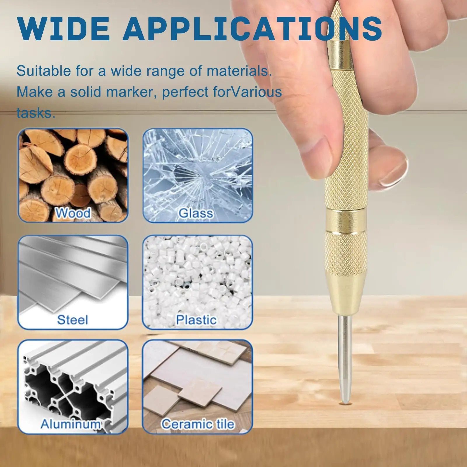 Automatic Center Punch Kit Two Piece Spring Loaded ✓