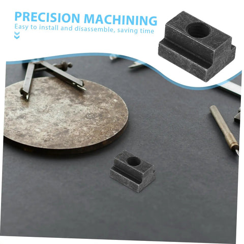 Precision machining tools and a single component from a Six Piece Slot Fastening Nuts And Bolts Set For T Slot Tracks And Machine Tool Applications