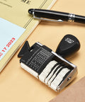 Heavy Duty 12 Phrase Date Rubber Stamp Slick Adjustable Office Stamper Featuring Month Letters With Numerical Day Year Format built tough for desk tasks.