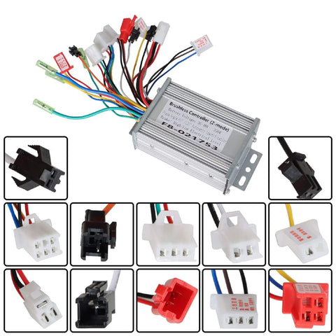 36V-48V 350W Brushless Motor Square Wave Controller for E-Bike Electric Bicycle and Scooter Replacement with connectors