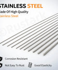 Stainless Steel Spring Wire Kit 30 Pcs 1mm 0.039in Straight Full Hard Wire For DIY Crafts Model Cars Fishing Accessories 400mm Length