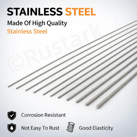 Stainless Steel Spring Wire Kit 30 Pcs 1mm 0.039in Straight Full Hard Wire For DIY Crafts Model Cars Fishing Accessories 400mm Length