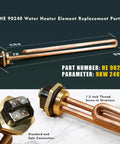 Replacement Copper Heating Element For EcoSmart ECO 18 27 36 Tankless Water Heaters 9KW 240V Screw In Element DIY Easy Install