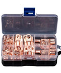 Get This Awesome 60 Piece Copper Wire Lug Connector Ring Kit SC6-25 Electric Crimp Terminal Set Perfect For Bare Cable With Secure Close End Pad Seal And Great Current Flow Capacity. copper lug kit in plastic case