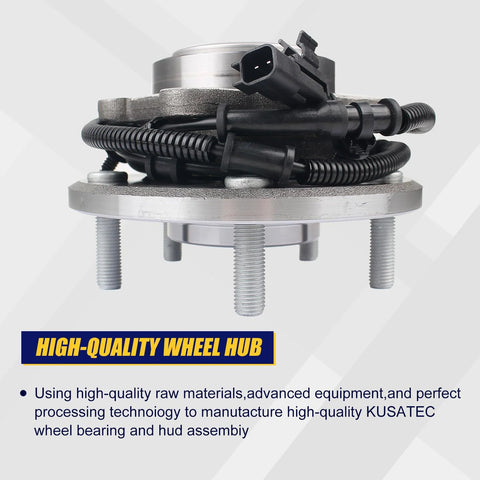 Side view of Rear Wheel Bearing And Hub Assembly Compatible With 2012-2016 Chrysler Town And Country, 5 Lug Bolts With ABS