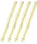 Sturdy As A Rock Gold Metal Piano Hinges Extended Folding Butt Strip Hardware For Cabinets Doors And Home Upgrade Bundled With All Necessary Mounting Screws Pack Of Four showing four gold steel hinges.