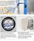 Hella Powerful 2200 Watt Jewelry Steam Cleaner For Rings Necklaces Watches And Dentures Stainless Steel, features foot pedal control.