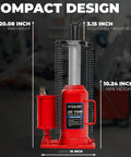 Low Profile Air Hydraulic Manual Bottle Jack Hoist With 44,000 Lbs Capacity For Auto And Truck Lifts Beefy Heavy Duty Construction