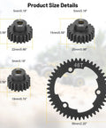 Heavy Duty Hardened Steel Spur Gear Set 46T 1 Mod with 18T 20T 22T Pinions for Traxxas size details