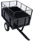 Heavy Duty Steel Dump Cart For Lawn And Garden Haul 750 Lb Capacity 22 Cubic Feet Tow Behind Utility Trailer With Removable Sides