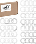 HanToF barrel shim kit, 1/2×28 for muzzle brake alignment; 44 silver metal shims, 11 thicknesses, .223/5.56mm