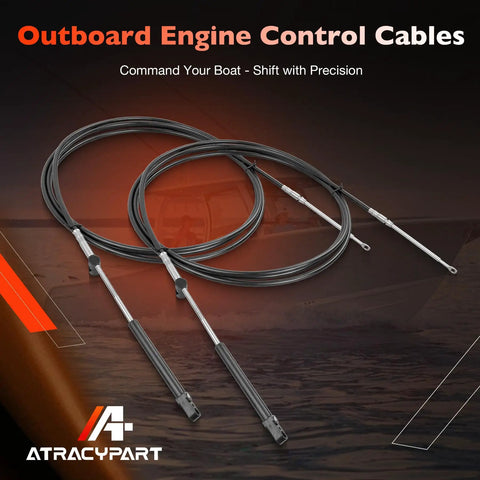 Gen 2 15Ft Outboard Control Cables Set 2Pcs Upgraded Throttle And Shift Cables For Mercury Mariner MerCruiser Quicksilver Force Great Fit Easy Install Long Lasting Performance