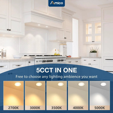 6 Pack 2 Inch Led Canless Recessed Downlights With Adjustable Five Color Temperatures Ultra Thin Ic Rated Ceiling Lights For Kitchens And Bathrooms Super Clean Vibes And Zero Fuss Install