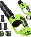 Powerhouse Cordless Brushless Leaf Blower Kit With Dual 4.0Ah Batteries And Fast Charger, Delivers 650 CFM At 150 MPH