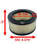 Compressor Intake Filter Elements Two Pack for Industrial Compressors 2.3 Inch Tall 4.375 Inch OD 3 Inch ID with dimensions