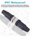 M12 5 Pin Male And Female Panel Mount Circular Aviation Connector 12mm Industrial Waterproof IP67 Outdoor Cable Joint