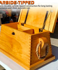 Wooden dovetail box showcasing joints made using 7 Degree Carbide Tipped Router Bit For Dovetail Jigs 17/32 Inch Shank.