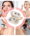 Women using Ultrasonic Contact Lens Cleaner Machine For Daily Use Portable On The Go Design With Protein Deposit Removal