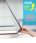 Hand lifting Adjustable Magnetic Window Screen Kit 56x35 No Fuss Easy Install white frame with 20x20 polyester mesh