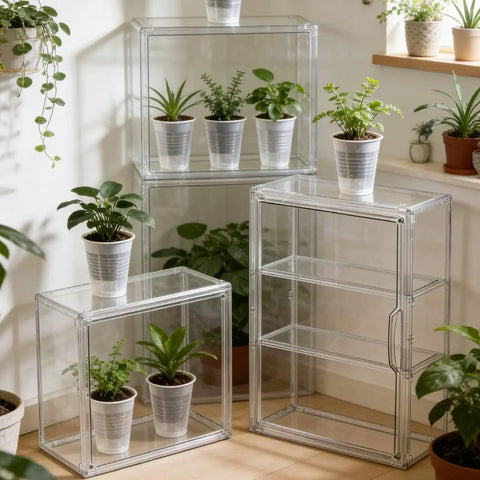Indoor Mini Greenhouse Stackable For Small Plants With Clear Waterproof Door Compact Yet Dope 14 By 5.5 By 10.5 Inches Space Saving Seedling Starter For Windowsill Or Balcony Perfect For Urban Gardens