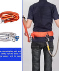 Orange safety belt and white rope for Adjustable Tree Climbing Spikes For Arborist Work With Belt And Rope Pro Grade Steel Gear