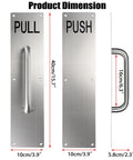 16 Inch Stainless Steel Door Handle Pull And Push Plate Kit With Screws Heavy Duty Gate Handle Bar For Home Office Warehouse Public Fits Wooden Or Composite Doors Brushed Silver, 40x10cm dimensions