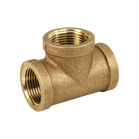 1 Inch Brass Tee FIP Fittings Lead Free Brass Class 125 NSF 61-4 AB1953 Approved Pressure Tested Female Threaded Pipe Tee