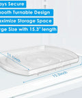 Slick Rectangular Lazy Susan Turntable For Refrigerator And Pantry With Smooth Spin Base That Glides Like Butter Clear kitchen turntable 15.3x11.1 inches.
