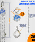 Compact Mini Hand Chain Hoist Built Tough With One Quarter Ton Capacity, 10ft Lift, Dual Chains, 0.8 Inch Hook, 550lb Manual Chain Fall For Garage, Engine Lifts And Workshop Use, silver 250 kg hoist with chain and hooks