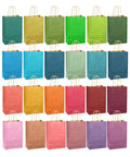 24 Pack Small Gift Bags With Handles Rainbow Colors 8.3 By 6 By 3.15 Inch Heavyweight Paper Bags For Cookies Pastries And Desserts Party Favors Bulk Pack