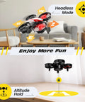 Mini Drone For Kids And Beginners Indoor RC Nano Quadcopter with Auto Hovering 3D Flips Headless Mode Red flying indoors.