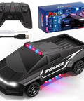 Police Theme Remote Control Car For Kids Ages 4-12, 1:22 Scale RC Truck With Lights And Load Space, USB Charging, Two Batteries