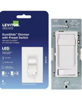 SureSlide LED Dimmer Switch for 150W Dimmable LED Halogen and Incandescent Bulbs and Fixtures White with packaging