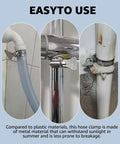 Six Pack 1-1/4 Inch Stainless Steel Hose Clamps With Adjustable Thumb Screws for Pool Filter Pump Hoses and PVC Tubing installed