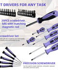 Purple Tool Set For Women 223-Piece Home Repair And DIY Kit With Drop Forged Steel Tools Ergonomic Plastic Handles screwdriver set
