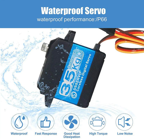 35Kg Coreless Digital RC Servo 7.4V Waterproof Stainless Steel Gear High Speed High Torque For One Tenth Or One Eighth Scale