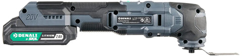 Go To 20V Cordless Oscillating Multi Tool Kit With 32 Piece Accessory Kit, 2.0Ah Battery, 2.4A Charger, And Case in side view