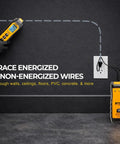 SureTrace Digital Circuit Tracer And Circuit Breaker Finder For 0-480V AC DC With Backlit Display in use near outlet