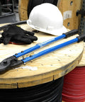 Heavy Duty Wire And Cable Cutter For Copper And Aluminum Up To 400 MCM With 18 Inch Steel Handles And Rubber Grips on cable reel