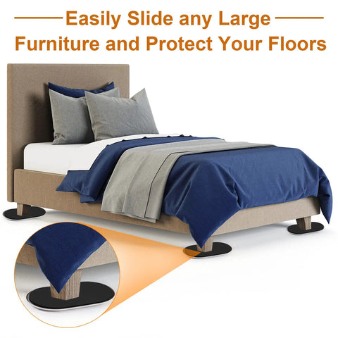 Heavy Duty Furniture Sliders For Carpet And Hardwood Floors Large Slide Pads With Eva Foam And Pe Plastic under a bed for easy movement.