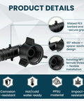 Dead Simple Swivel Elbow Plumbing Fittings For Pex Pipe Built Tough 1/2 Inch To 1/2 Inch Npt Threads Heavy Duty 5 Pack with ribbed PEX barbed end and rotating NPT thread.