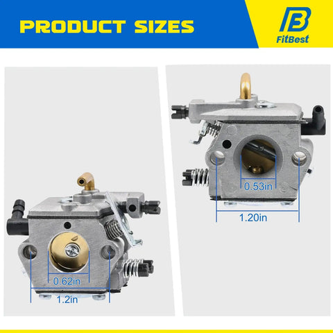 Product sizes of Carburetor Tune Up Kit Replacement For Stihl 024 026 MS240 MS260 Chainsaws Walbro WT194 WT1941 HU136A HS136A