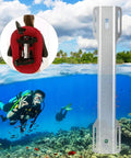 Backplate Tank Adapter For Scuba Gear, Universal Aluminum Alloy Connector shown underwater with diver and gear