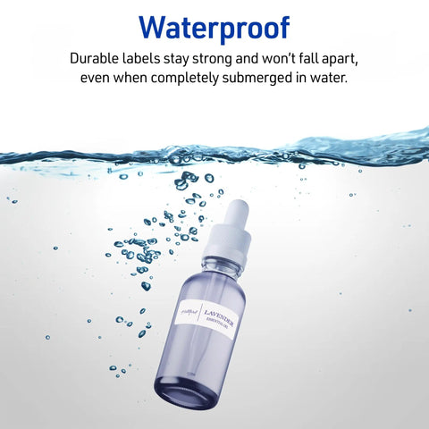 Hella Tough Waterproof Mailing Labels 1 X 2 5/8 Inches White Laser Inkjet Compatible submerged in water.
