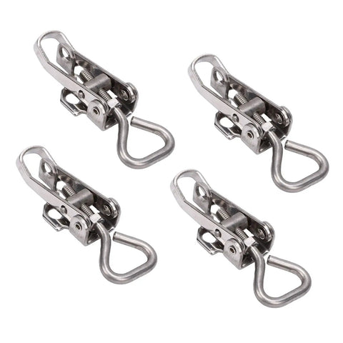 4 Pack Toggle Latch Clamp With Locking Hole For Toolbox Cabinet Doors And Smoker Lids, Marine Grade 304 Stainless Steel