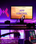 DIY RGB Line Lights Kit With 9 Light Bars And 9 Hexagon Panels, Music Sync LED Wall Lights for gaming rooms and home decor