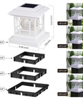 Solar Post Lights For Outdoor Fence And Deck Posts That Fit 3.5x3.5 To 5x5 RGB And Warm White LEDs with bracket size options