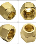 Five Eighths Inch Brass Flare Nut Set Two Pack SAE 45 Degree Flare Tube Fittings for Air Conditioning Copper Pipe Extensions