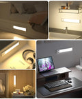 Ultra Thin 60cm Under Cabinet Lights With 106 LEDs No Fuss Rechargeable 5000mAh Battery Motion Sensor for cupboards and kitchens